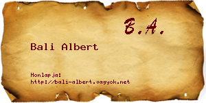 Bali Albert névjegykártya