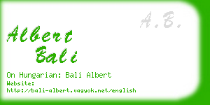 albert bali business card